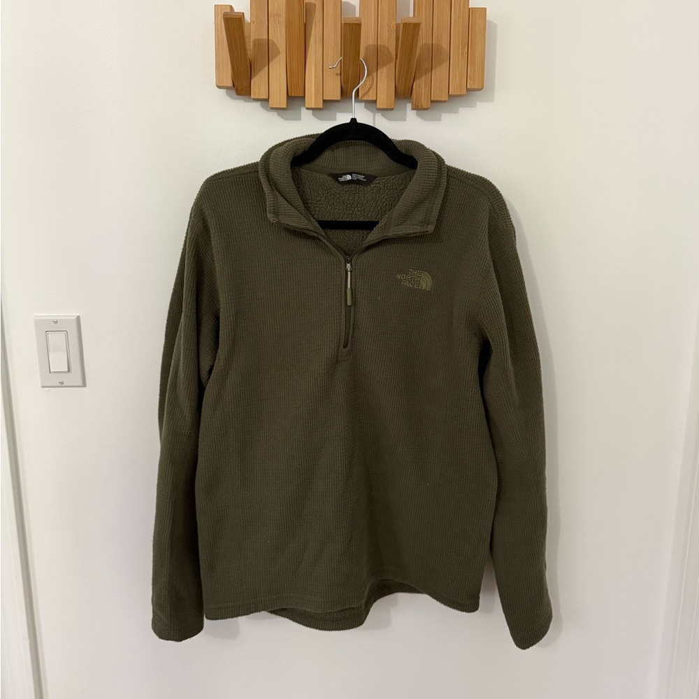 The North Face Men's Green Zip-Up Sweater, Size M